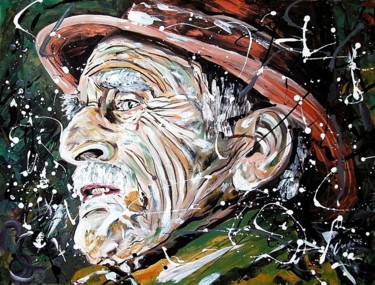 Painting titled "oldman" by Ludo Sevcik, Original Artwork, Acrylic