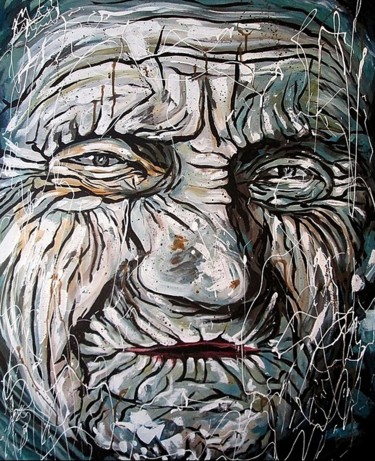 Painting titled "the-scars-of-life" by Ludo Sevcik, Original Artwork, Acrylic