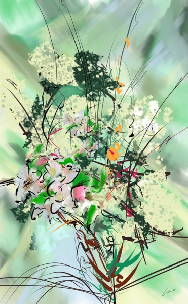 Digital Arts titled "bouquet of spring" by Ludo Sevcik, Original Artwork, Digital Painting