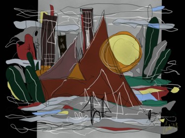 Digital Arts titled "city-of-abstract.jpg" by Ludo Sevcik, Original Artwork, Digital Painting