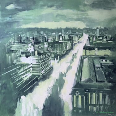 Peinture intitulée "Rotterdam Stadhuis" par Ludovic Barbaray, Œuvre d'art originale, Huile