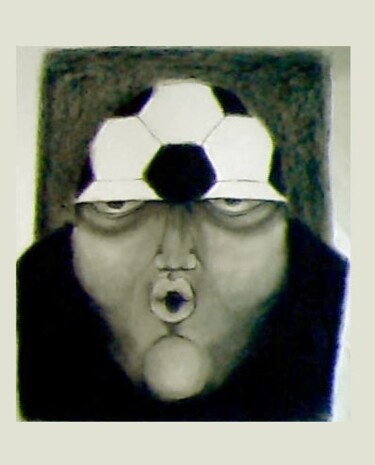 Drawing titled "Footbaliste" by Ludovic Burggraeve, Original Artwork