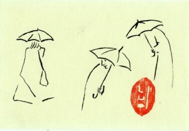 Dessin intitulée "pluie" par Ludovic Burggraeve, Œuvre d'art originale