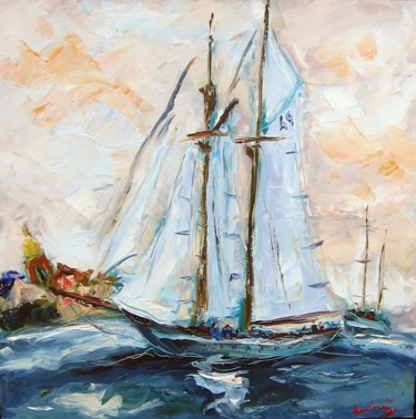 Malerei mit dem Titel "voilier" von Ludovic Labbé, Original-Kunstwerk, Öl