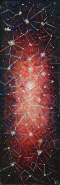 Painting titled "Space web" by Ludovic Lan, Original Artwork, Oil