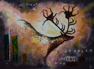 Peinture intitulée "Lascaux" par Ludovic Lan, Œuvre d'art originale, Huile