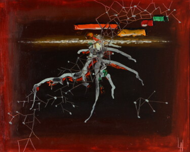 Peinture intitulée "Composition abstrai…" par Ludovic Lan, Œuvre d'art originale, Huile
