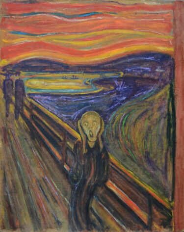 Painting titled "The Scream" by Ludovic Lan, Original Artwork, Oil