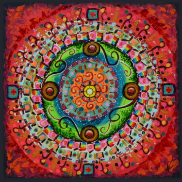 Painting titled "Mandala #240323" by Ludovic Lan, Original Artwork, Oil