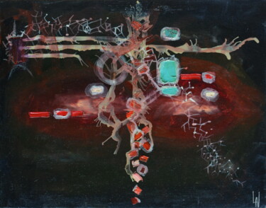 Peinture intitulée "Composition organiq…" par Ludovic Lan, Œuvre d'art originale, Huile