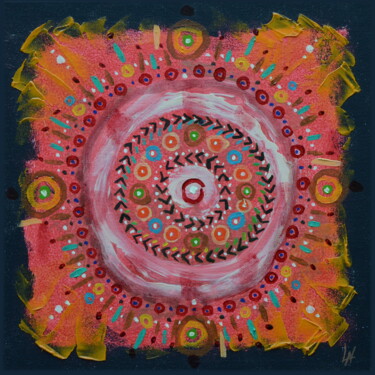 Schilderij getiteld "Mandala #230322" door Ludovic Lan, Origineel Kunstwerk, Acryl
