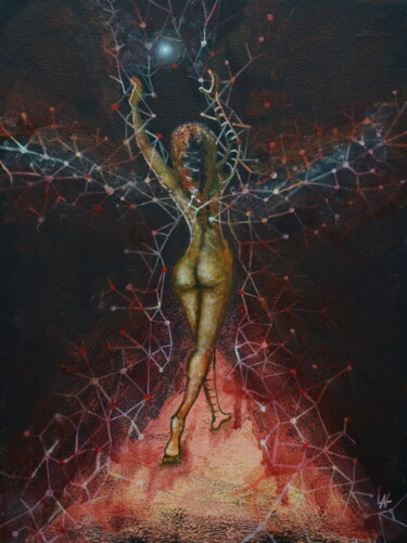 Pintura titulada "Freyja" por Ludovic Lan, Obra de arte original, Oleo