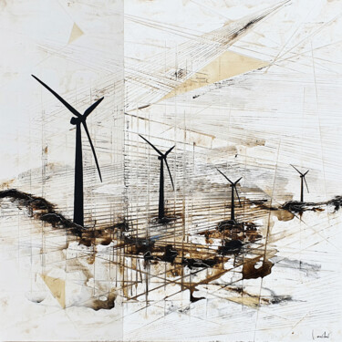 제목이 "KINETIC"인 미술작품 Ludovic Mercher로, 원작, 아크릴 나무 들것 프레임에 장착됨