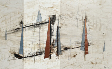 Malerei mit dem Titel "NEW HORIZONS" von Ludovic Mercher, Original-Kunstwerk, Acryl Auf Keilrahmen aus Holz montiert