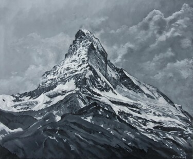 Painting titled "Cervin Matterhorn" by Ludovic Perrenoud, Original Artwork, Oil