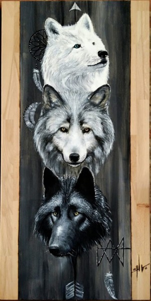 totem.jpg Pittura intitolato "totem.jpg" da Ludovic Robine, Opera d'arte originale, Acrilico