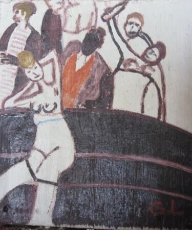 Malerei mit dem Titel "le cabaret" von Ludovic Grumel, Original-Kunstwerk, Öl