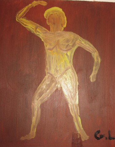 Pittura intitolato "athlète" da Ludovic Grumel, Opera d'arte originale, Olio