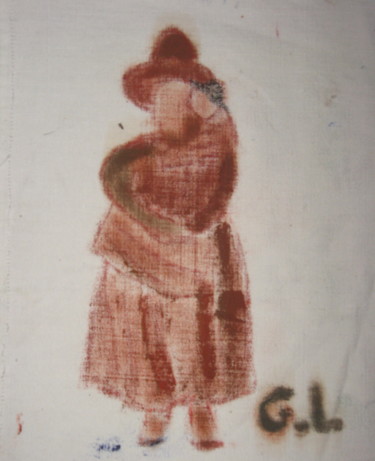 Painting titled "la mère et l'enfant" by Ludovic Grumel, Original Artwork, Oil