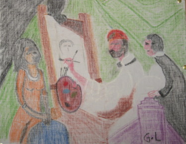 Drawing titled "la dernière étude" by Ludovic Grumel, Original Artwork, Conté