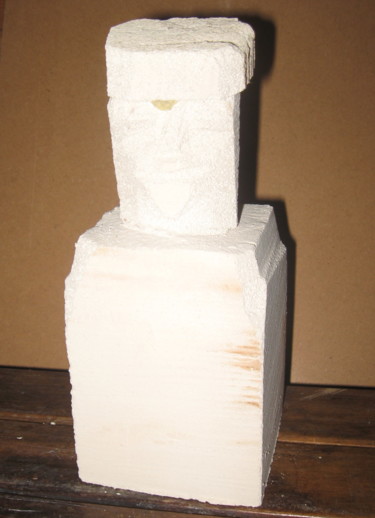 Sculpture titled "statue monolithique" by Ludovic Grumel, Original Artwork, Plaster