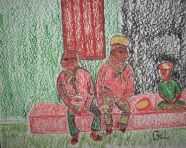 Tekening getiteld "le bronx" door Ludovic Grumel, Origineel Kunstwerk, Conté