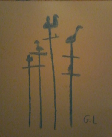 Dessin intitulée "axe cosmique" par Ludovic Grumel, Œuvre d'art originale, Crayon