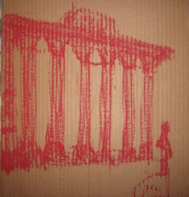 Dessin intitulée "temple grèque" par Ludovic Grumel, Œuvre d'art originale, Crayon