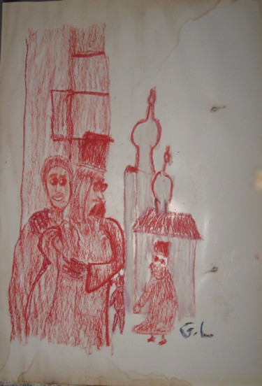 Dessin intitulée "mosquée" par Ludovic Grumel, Œuvre d'art originale, Crayon