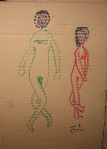 Dessin intitulée "enlacés" par Ludovic Grumel, Œuvre d'art originale, Crayon