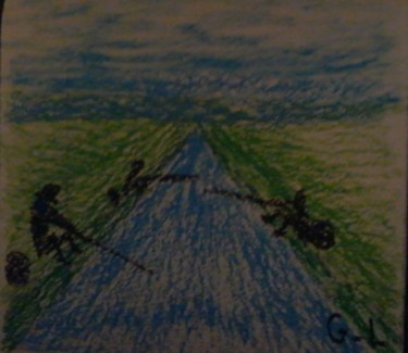 Peinture intitulée "canal" par Ludovic Grumel, Œuvre d'art originale, Crayon