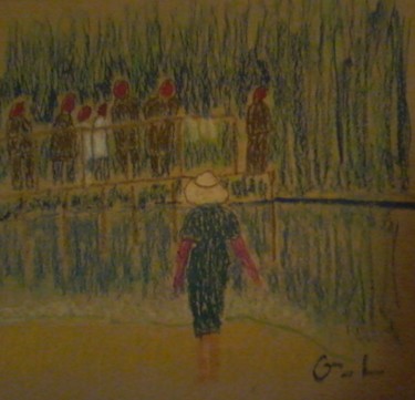 Drawing titled "la balade" by Ludovic Grumel, Original Artwork, Pencil