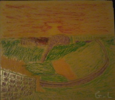 Drawing titled "mur d' Hadrien" by Ludovic Grumel, Original Artwork, Pencil