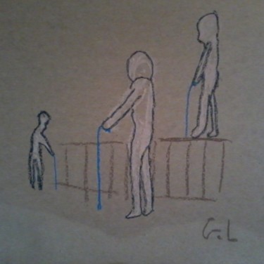 Dessin intitulée "les étapes" par Ludovic Grumel, Œuvre d'art originale, Crayon