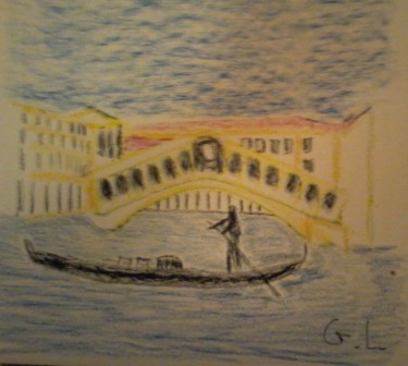 Drawing titled "venise" by Ludovic Grumel, Original Artwork, Pencil