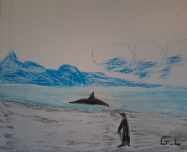 Disegno intitolato "antarctique" da Ludovic Grumel, Opera d'arte originale, Matita