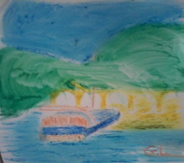 Dessin intitulée "embarcation" par Ludovic Grumel, Œuvre d'art originale, Crayon