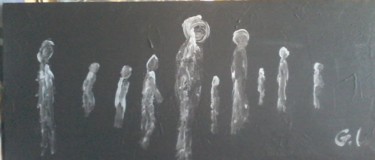 Painting titled "les zombies" by Ludovic Grumel, Original Artwork, Chalk