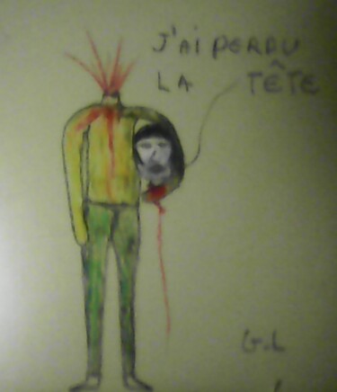 Dessin intitulée "décapitation" par Ludovic Grumel, Œuvre d'art originale, Crayon