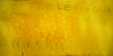 Рисунок под названием "la covid 19" - Ludovic Grumel, Подлинное произведение искусства, Цветные карандаши