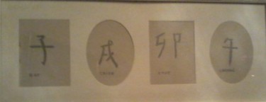 Dessin intitulée "signes chinois" par Ludovic Grumel, Œuvre d'art originale, Pastel Monté sur Châssis en bois