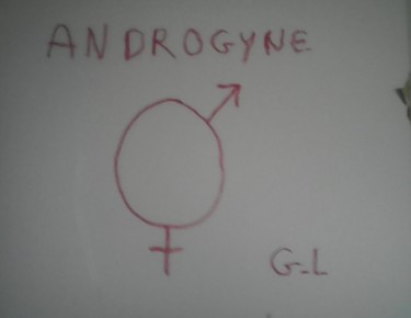 Drawing titled "androgyne 2" by Ludovic Grumel, Original Artwork, Pencil