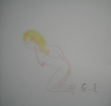 Dessin intitulée "nue" par Ludovic Grumel, Œuvre d'art originale, Crayon