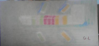 Рисунок под названием "tanker à péniches" - Ludovic Grumel, Подлинное произведение искусства, Цветные карандаши