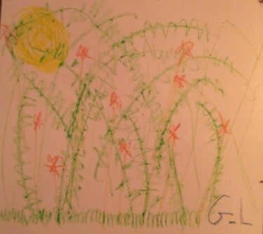 Peinture intitulée "jungle" par Ludovic Grumel, Œuvre d'art originale, Pastel