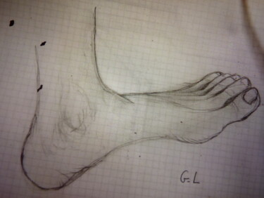 Peinture intitulée "le pied" par Ludovic Grumel, Œuvre d'art originale, Pastel