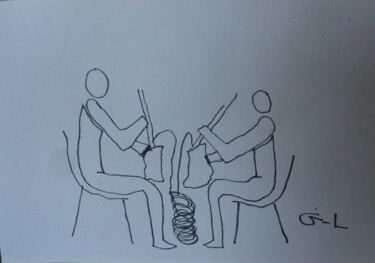 Картина под названием "tricot" - Ludovic Grumel, Подлинное произведение искусства, Маркер