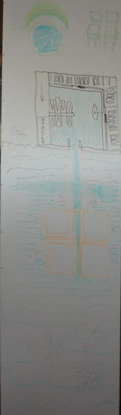 Картина под названием "port du lac" - Ludovic Grumel, Подлинное произведение искусства, Маркер