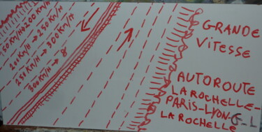 Картина под названием "autoroute de vitesse" - Ludovic Grumel, Подлинное произведение искусства, Маркер