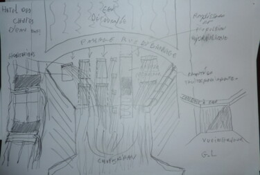 Peinture intitulée "barrage habitable" par Ludovic Grumel, Œuvre d'art originale, Crayon